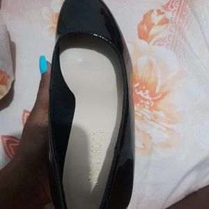 Women's Pumps Closed Round Toe Block High Heels 3 inch Leather Pump Shoes